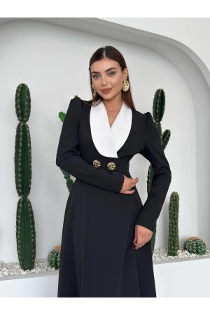 M00723-SIYAH Siyah ELBİSE