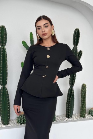 M00726-SIYAH Siyah ELBİSE