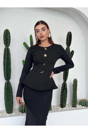 M00726-SIYAH Siyah ELBİSE