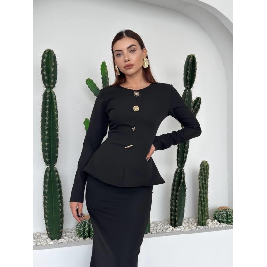 M00726-SIYAH Siyah ELBİSE