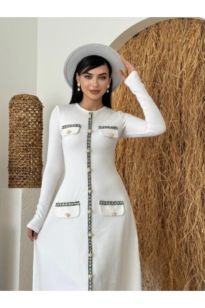 M00729-BEYAZ Beyaz DRESS
