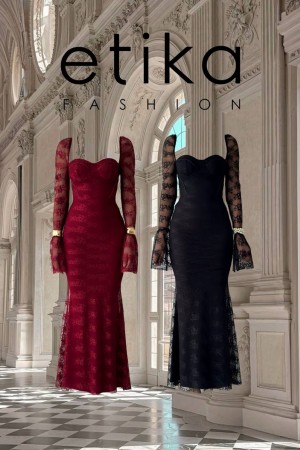 M00735-SIYAH Siyah ELBİSE