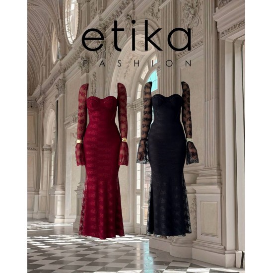 M00735-SIYAH Siyah ELBİSE