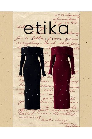 M00736-SIYAH Siyah ELBİSE