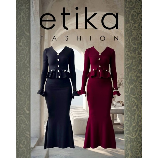 M00739-SIYAH Siyah ELBİSE