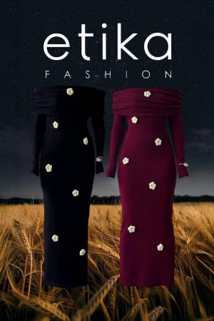 M00743-SIYAH Siyah ELBİSE