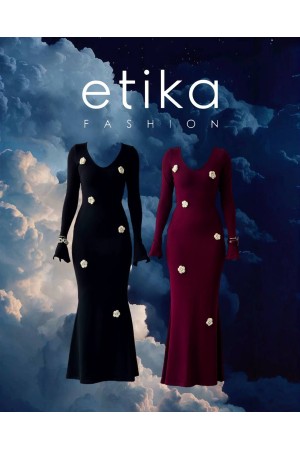 M00747-SIYAH Siyah ELBİSE