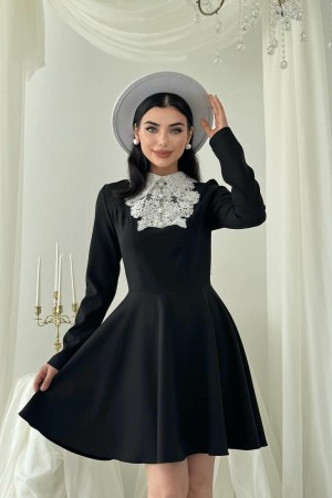 M00750-SIYAH Siyah ELBİSE