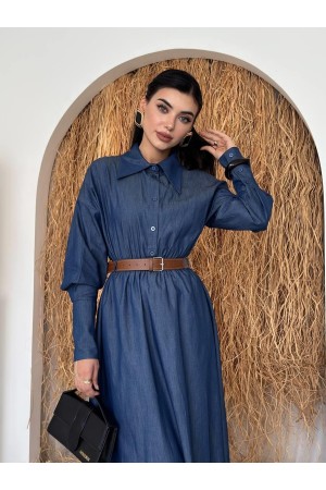 M00752-MAVİ Mavi ELBİSE