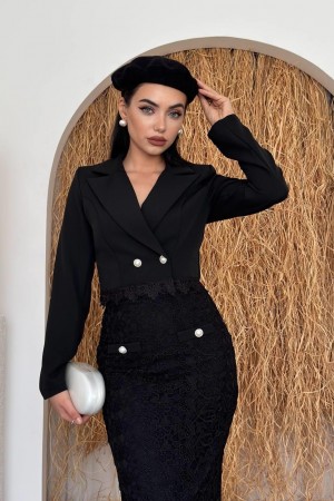 M00758-SIYAH Siyah ELBİSE