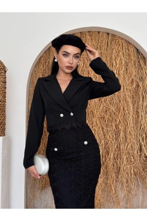 M00758-SIYAH Siyah ELBİSE