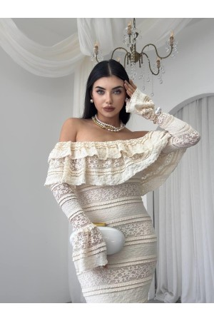 M00761-BEJ Bej ELBİSE