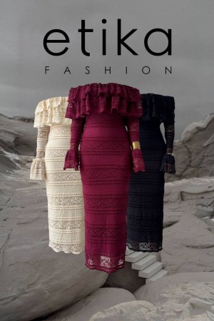 M00761-BORDO Bordo ELBİSE