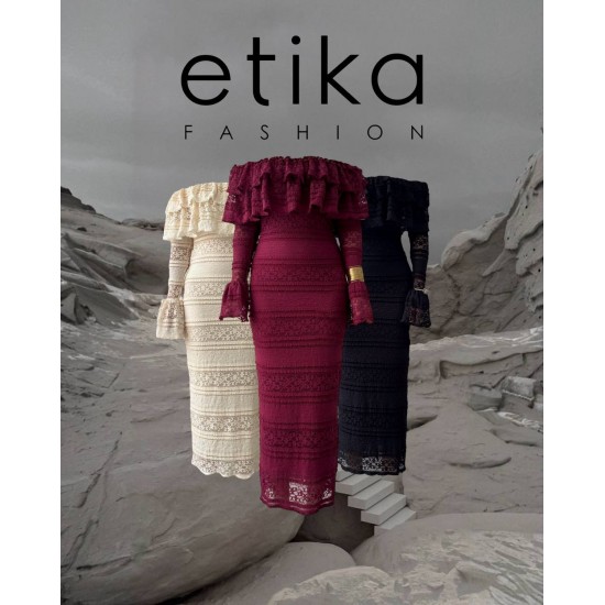 M00761-BORDO Bordo ELBİSE