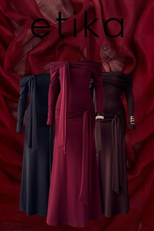 M00763-SIYAH Siyah ELBİSE