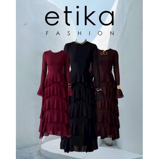 M00769-KAHVE KAHVE ELBİSE