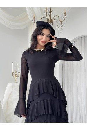 M00769-SIYAH Siyah ELBİSE