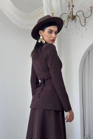 M00772-KAHVE KAHVE ELBİSE