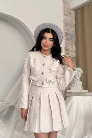 M00774-EKRU EKRU ELBİSE