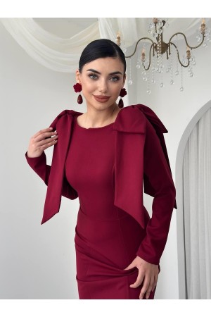 M00778-BORDO Bordo ELBİSE