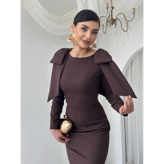 M00778-KAHVE COFFEE DRESS