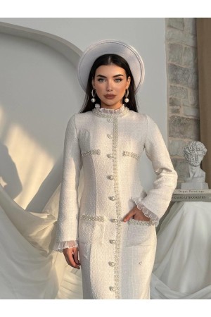 M00782-BEYAZ Beyaz ELBİSE