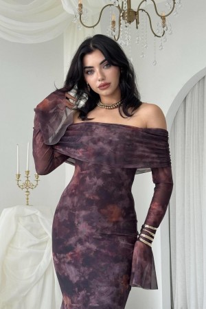 M00783-KAHVE COFFEE DRESS