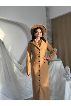 M00787-CAMEL CAMEL CEKET ELBİSE