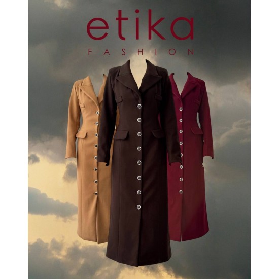 M00787-KAHVE KAHVE CEKET ELBİSE