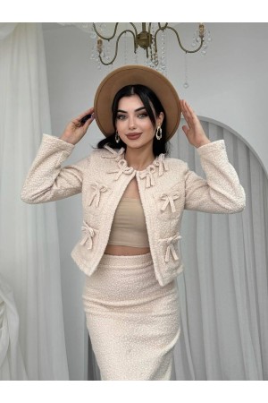 M00788-BEJ Bej ELBİSE