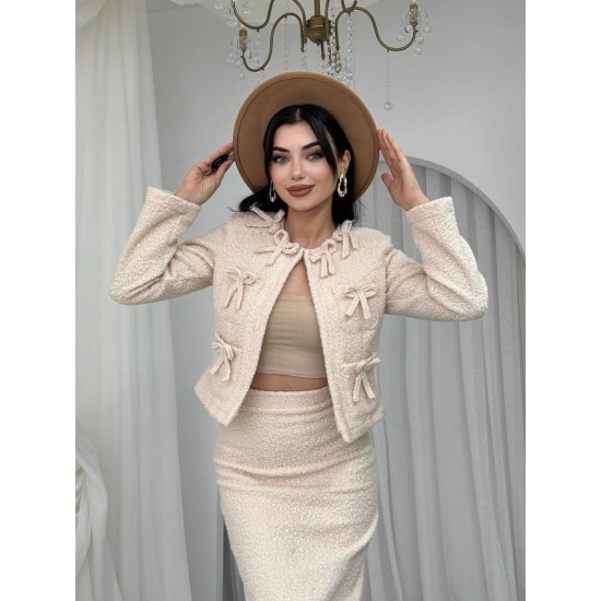 M00788-BEJ Bej ELBİSE