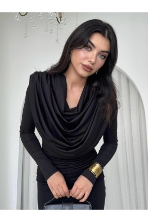 M00789-SIYAH Siyah ELBİSE