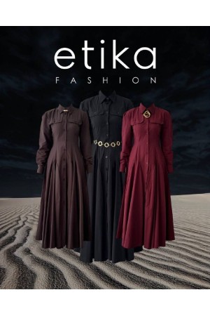 M00790-BORDO Bordo ELBİSE