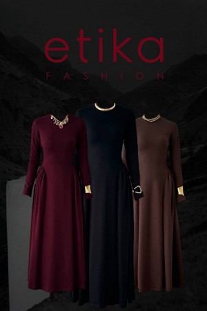 M00791-BORDO Bordo ELBİSE