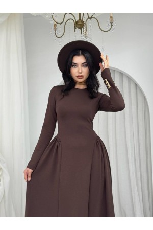 M00791-KAHVE COFFEE DRESS