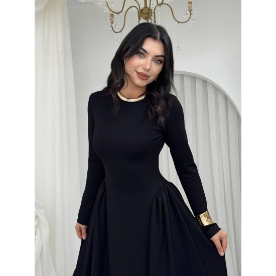 M00791-SIYAH Siyah ELBİSE