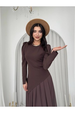 M00793-KAHVE COFFEE DRESS