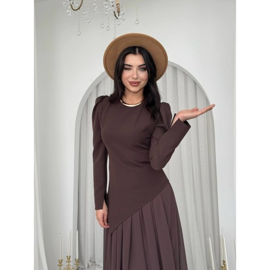M00793-KAHVE COFFEE DRESS