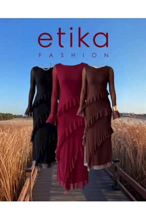 M00800-SIYAH Siyah ELBİSE