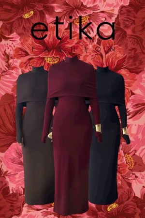 M00801-KAHVE KAHVE ELBİSE