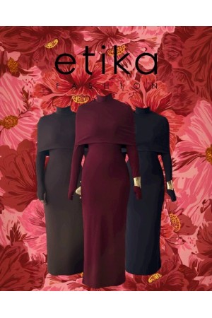 M00801-KAHVE KAHVE ELBİSE