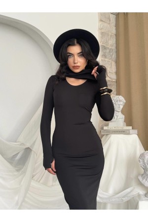 M00801-SIYAH Siyah ELBİSE