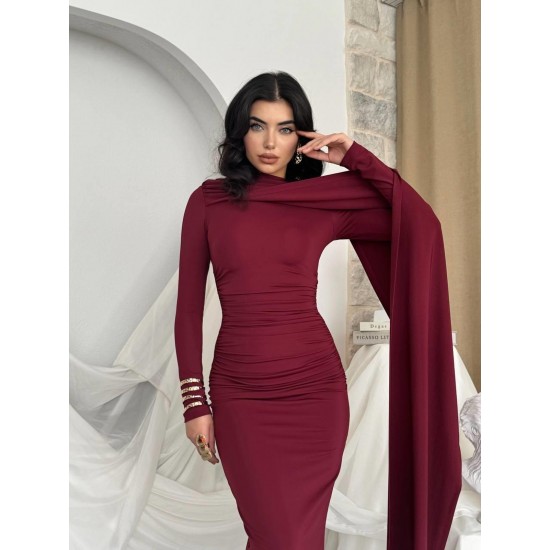 M00803-BORDO Bordo DRESS