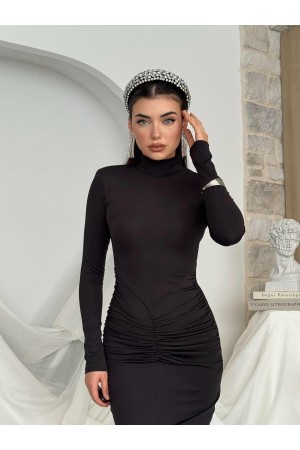 M00804-SIYAH Siyah ELBİSE