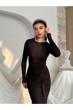 M00807-SIYAH Siyah ELBİSE