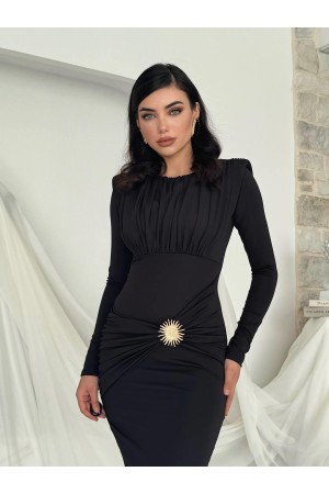 M00808-SIYAH Siyah ELBİSE