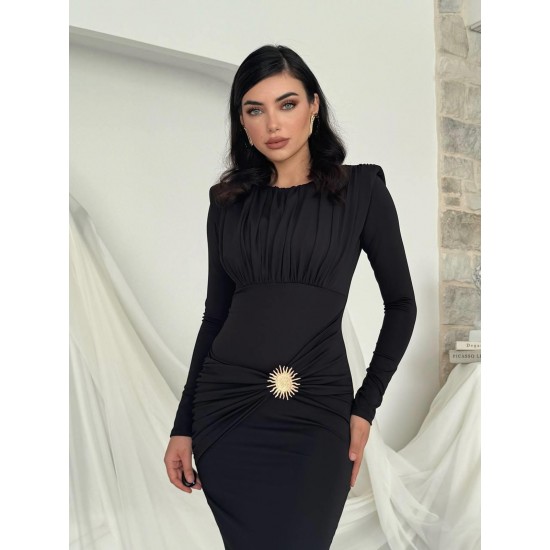 M00808-SIYAH Siyah ELBİSE