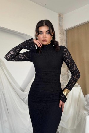 M00810-SIYAH Siyah ELBİSE