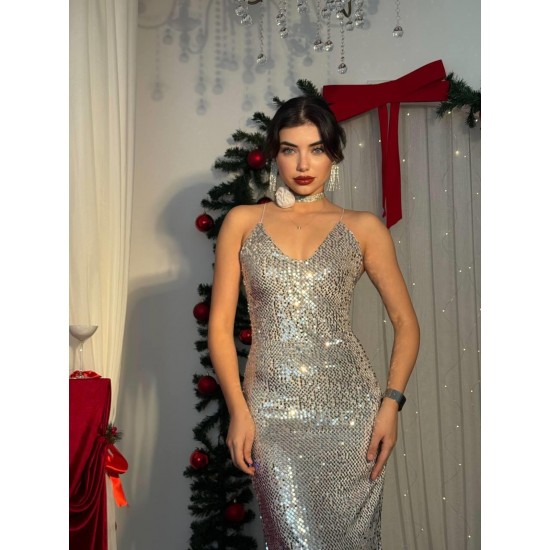 M00811-GRİ Gri ELBİSE