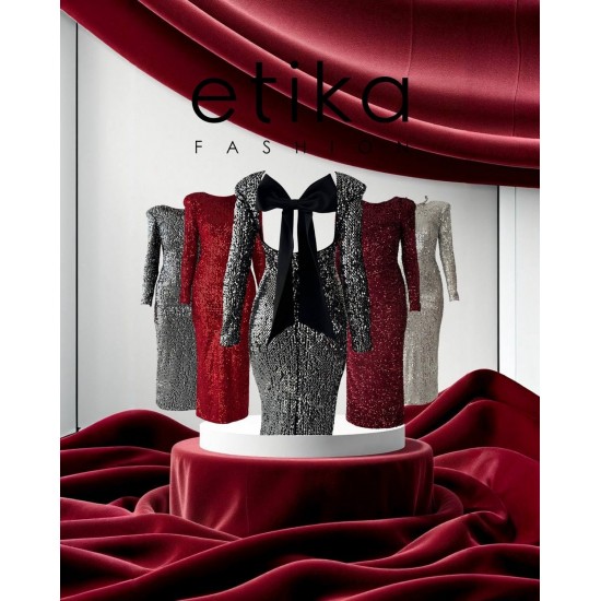 M00812-GRİ Gri ELBİSE